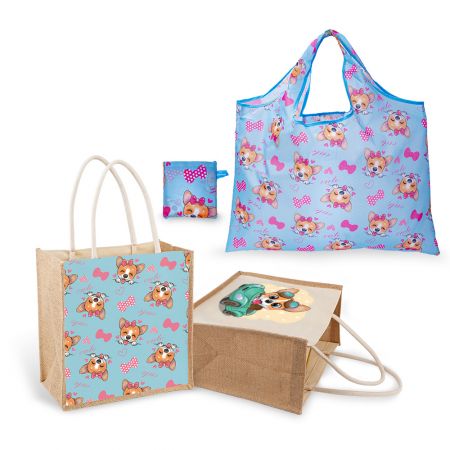 カスタムメイドの持続可能なジュートキャンバスバッグ。