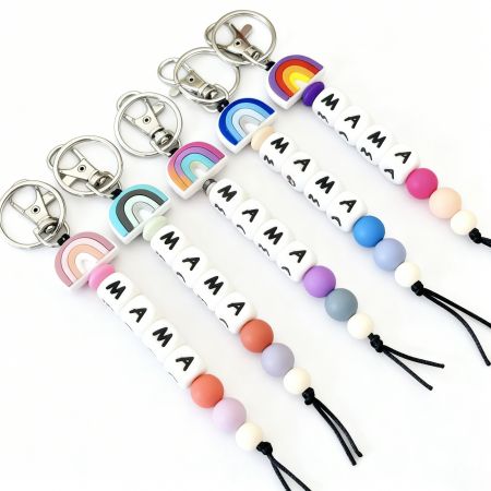 Hot Sale Silicone Bead Keychain Bracelets.