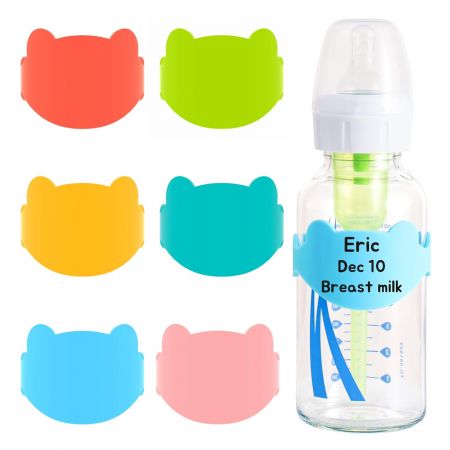 Nhãn chai trẻ em silicone với logo tùy chỉnh.