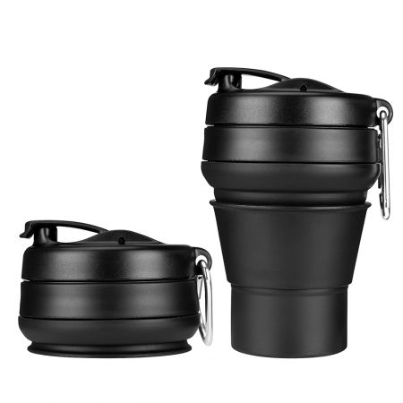 ספל סיליקון מתקפל לנסיעות.