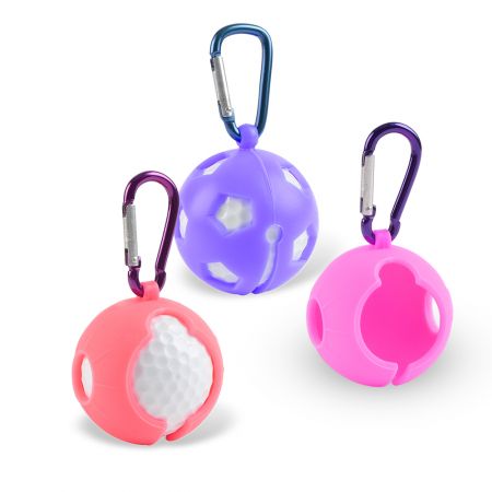 Porte-balles de golf en silicone avec une doublure de balle de golf.