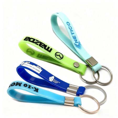 Custom Silicone Keychain with Wrist Strap - Custom Silicone Keychain with Wrist Strap