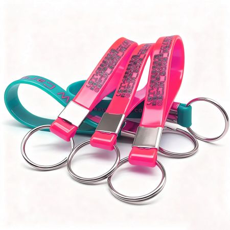 High-Quality Silicone Wristlet Keychain Customization.