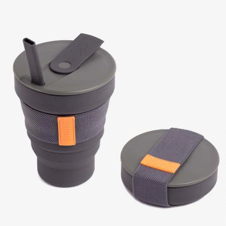 Copo Portátil de Silicone Reutilizável e Ecológico.