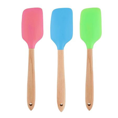 Spatule en silicone douce avec logo en relief personnalisé.