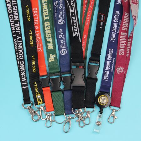 Custom Single Layered Woven Lanyard - Custom Single Layered Woven Lanyard With Metal Hook