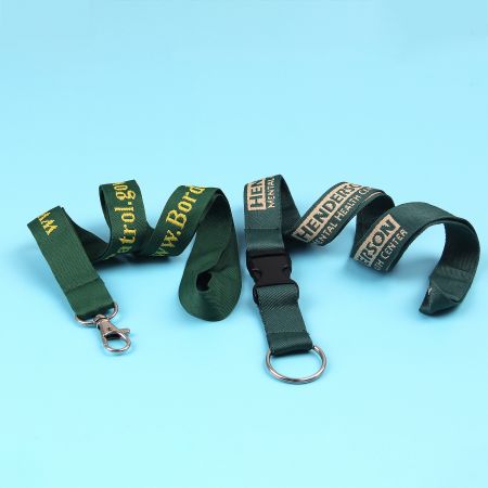 Custom Woven Lanyard with Extra Printing Logo.