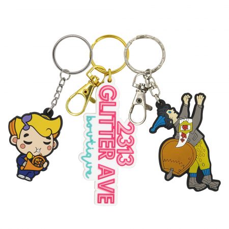 Portachiavi personalizzato in PVC morbido a cartone animato.