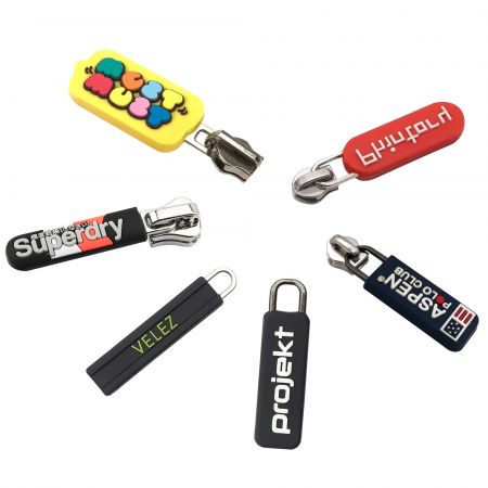 Personalized PVC Rubber Zipper Pull.