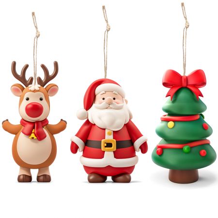 Ornement en PVC souple personnalisé - Décoration de Noël en caoutchouc personnalisée