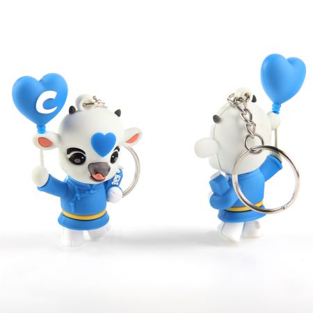 سلسلة مفاتيح من الفينيل الناعم مخصصة.