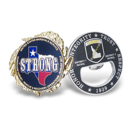 Đồng xu tùy chỉnh với mở nắp chai.