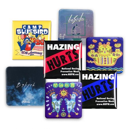 شعار دبوس زر مربع مخصص - شعارات دبوس زر مربع مخصص