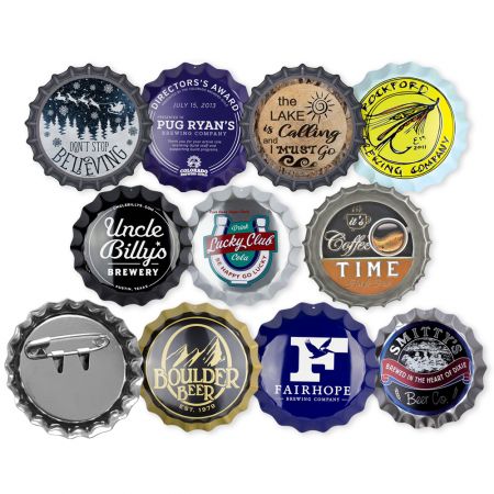 Custom Tin Bottle Cap - Bespoke Tin Cap Emblem