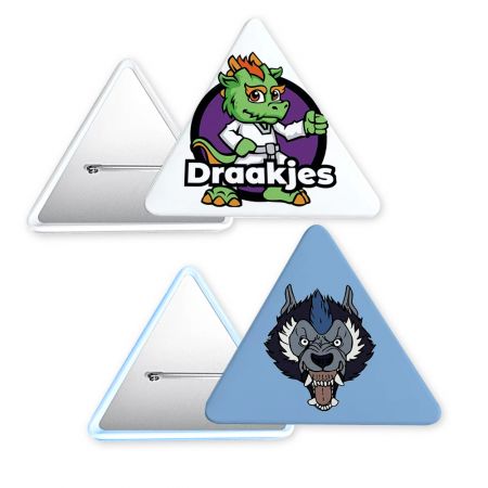 Vários Designs para Personalização de Botões em Forma de Triângulo.