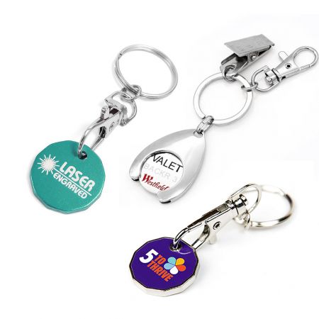 Porte-clés de jeton de chariot de shopping de marque.