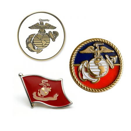 Personalized US Marine Lapel Pins.