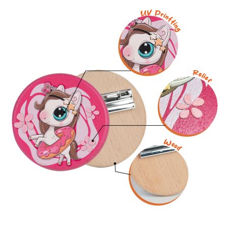 Low-Cost Tailored UV-Printed Pinback Button Pins.