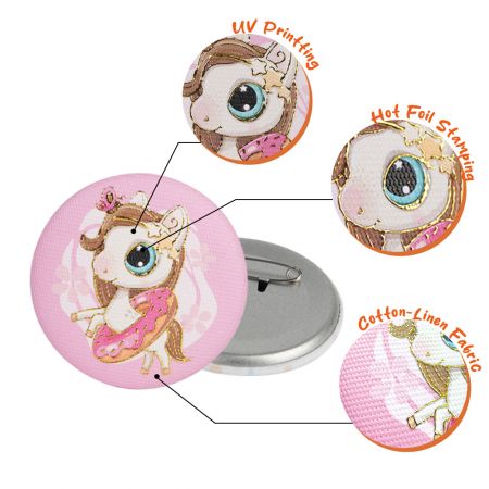 Affordable Bespoke Button Badges with UV Printing.