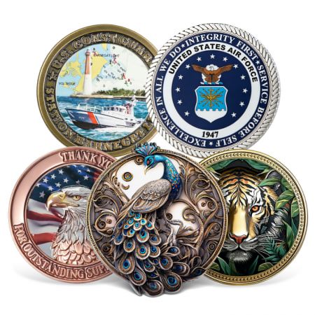 Moeda de Desafio Impressa em UV Personalizada - Moedas de Liga de Zinco Impressas em UV 3D Personalizadas