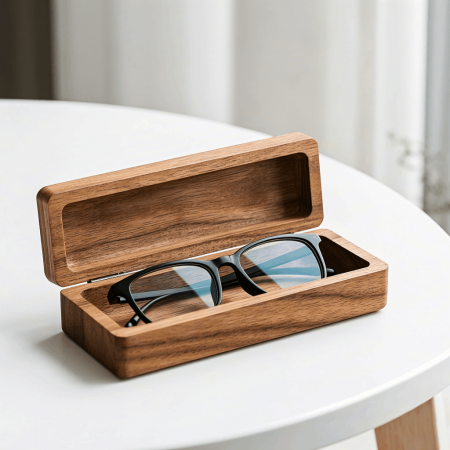 맞춤형 나무 안경 케이스.