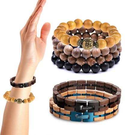 Nhà sản xuất vòng tay gỗ tùy chỉnh.
