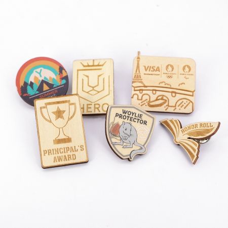 Custom Wooden Pin Badge - Personalized Wooden Pins