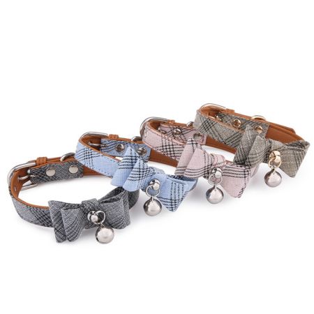 カスタムクラシックチェック犬用ボウタイカラー。