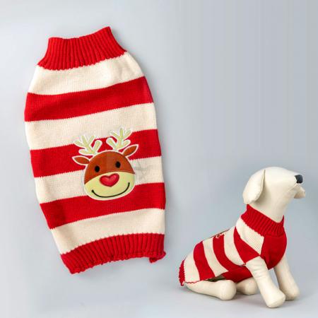 Sweater Natal Anjing Bordir.