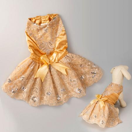 Gaun Putri Anjing dengan Sequin.