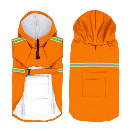 Áo mưa cho chó phản quang có túi.