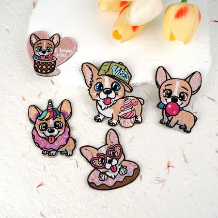 도매 자수 개 냉장고 스티커 자석.