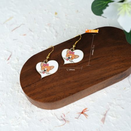 עגילי קורגי בצורת לב לקידום מכירות.