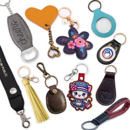 Custom Leather Keychain - Personalized Leather Keychain