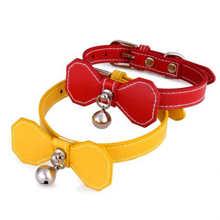 カスタムボウタイレザー犬用カラー。