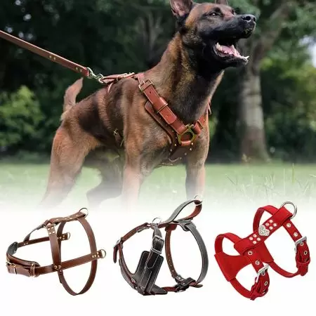 Harnais pour chien en cuir en gros - Harnais en cuir PU en gros pour chiens