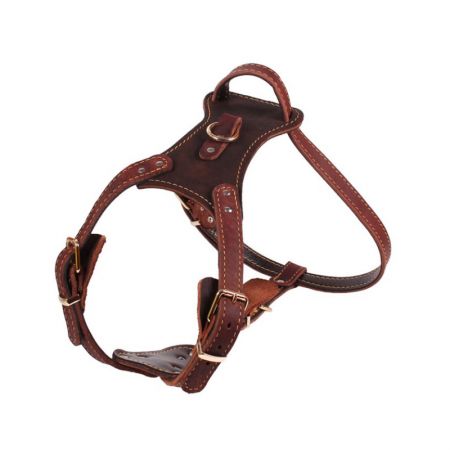 I Shaped Red Leather Dog Harness.