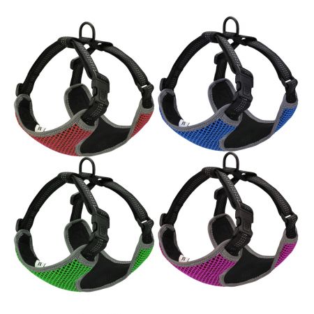 Сетчатый кошачий шлейка с отражающей строчкой.