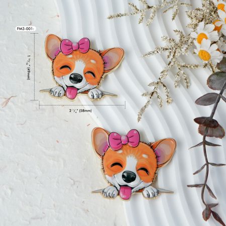 3D 아연 합금 개 냉장고 자석.