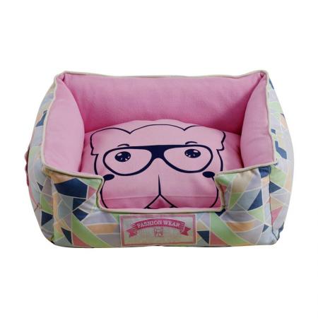 Microfiber Dog Bed with Patch.