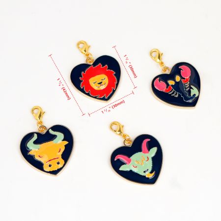 Promotional 3D Enamel Zodiac Pendants.