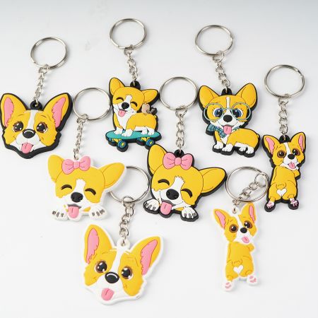 Portachiavi Corgi in PVC.