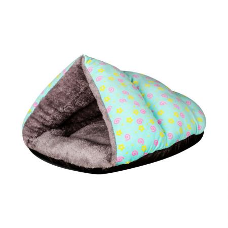 Fabricante de cama de caverna triangular para cães.