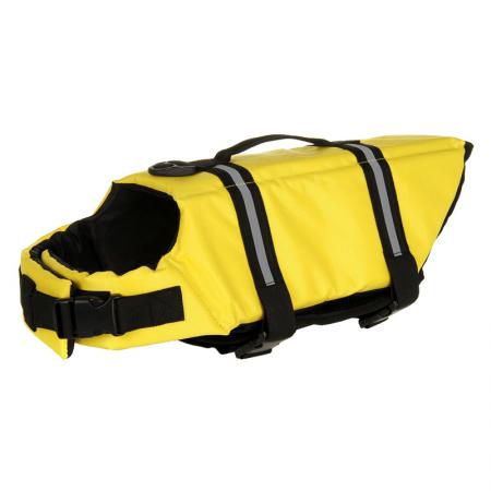 Отражающий плавательный спасательный жилет для животных, желтый.