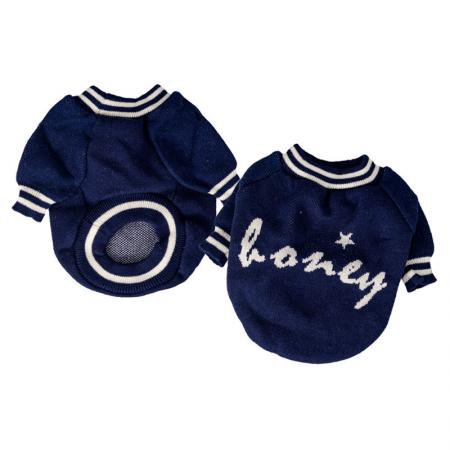 Suéter azul escuro para cães.