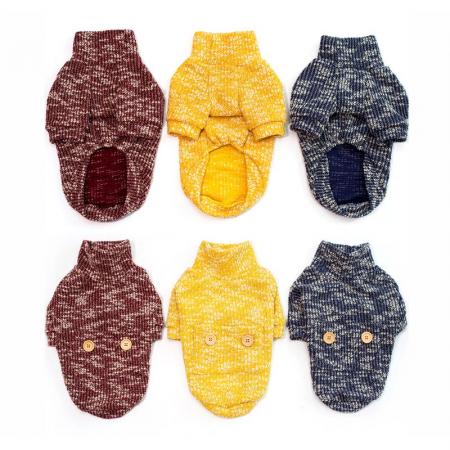 Suéter de gola alta com nervuras para animais de estimação.