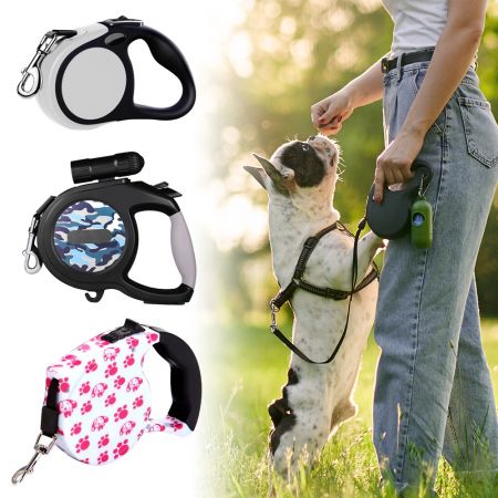 Guinzaglio retrattile automatico a motivo - Guinzaglio retrattile a motivo multicolore