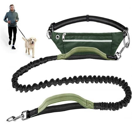 Cintura da corsa con guinzaglio elastico per cani.