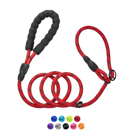 רצועת כלב שקופה בצבע אדום.