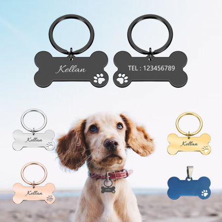 Pattern Printed Stainless Steel Pet Tag.